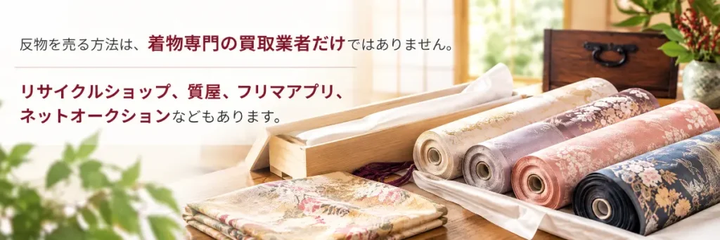 反物の売却方法を比較するイメージ