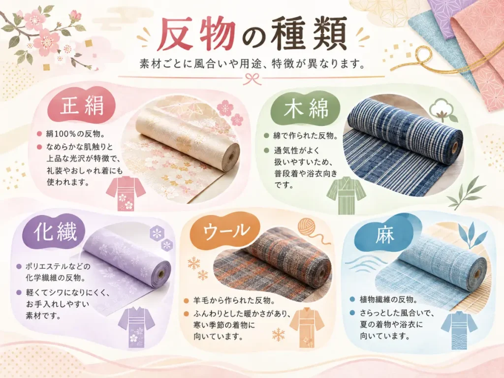 反物の査定額を左右する条件のイメージ